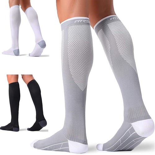 3 Pairs Compression Socks for Women and Men 20-30mmHg-Circulation Support Socks