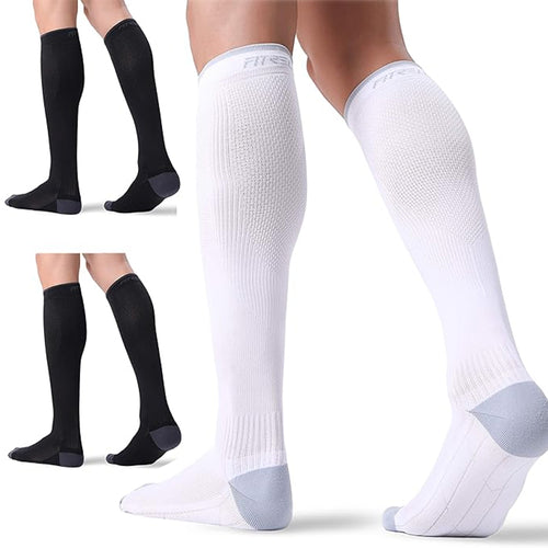 3 Pairs Compression Socks for Women and Men – Comfortable Stretch Support Socks, Athletic & Everyday Wear